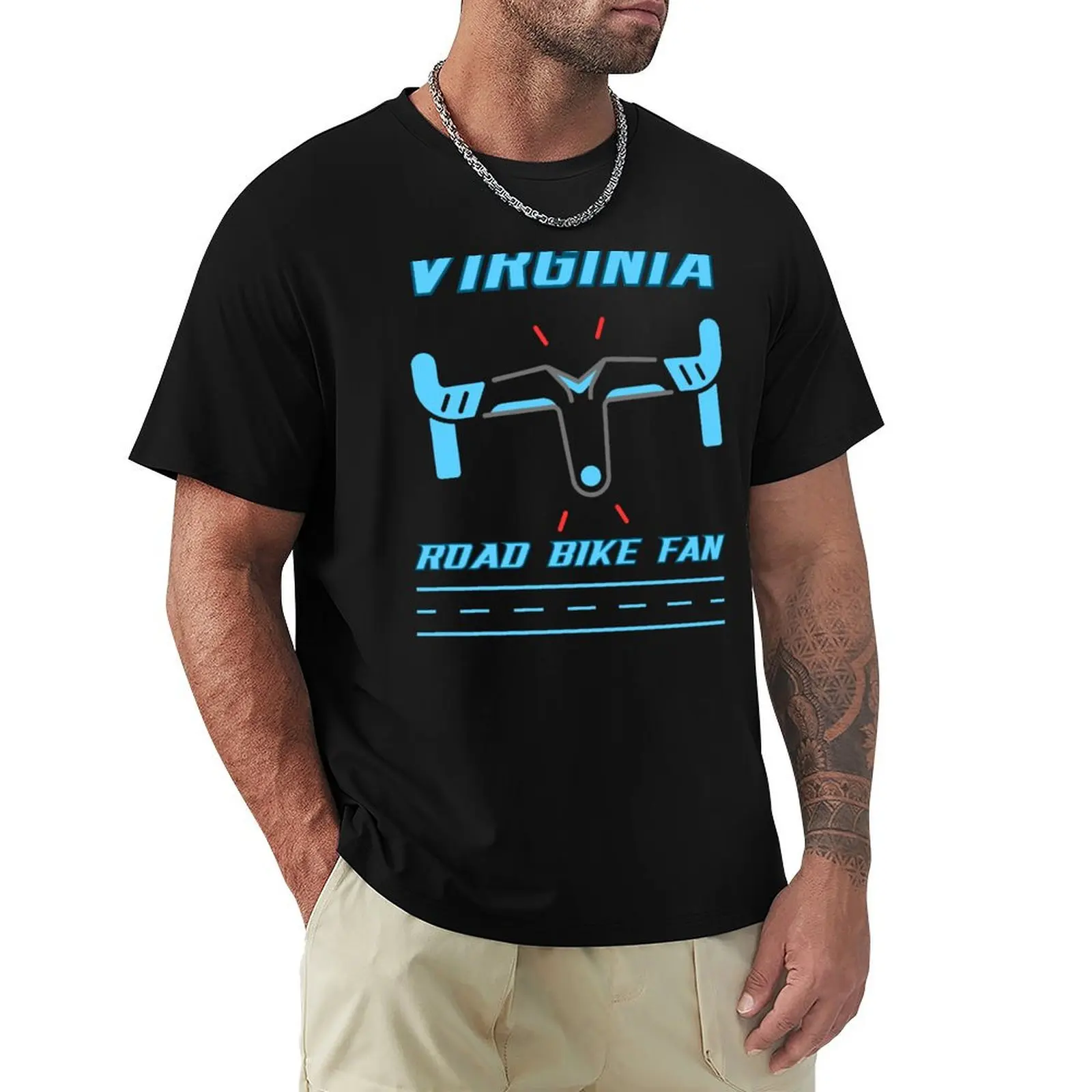 Virginia Road Bike Fan Society Member T-Shirt Plus Size Simple Casual Top