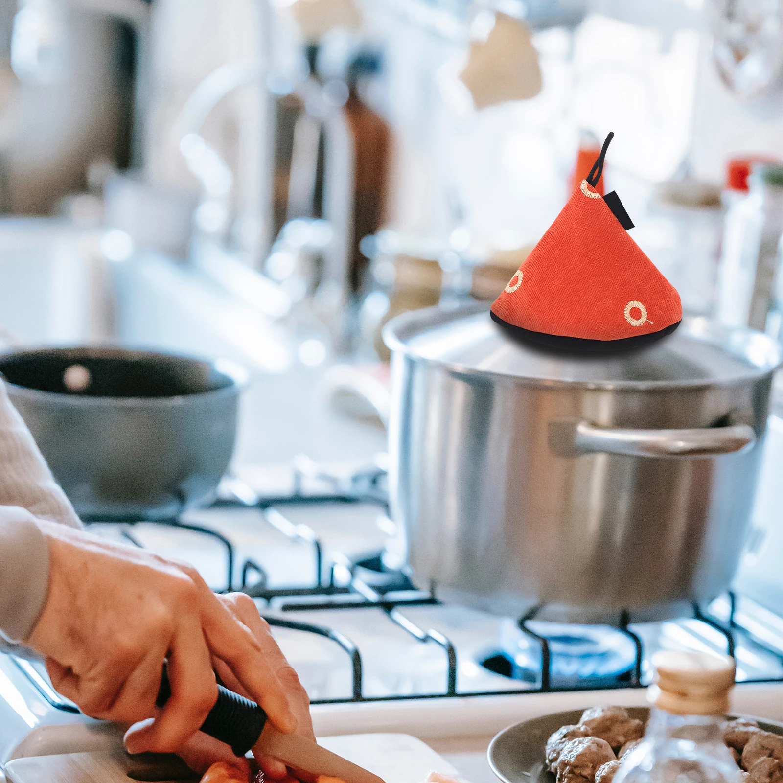 

Anti Scald Pot Handle Cap Polyester Gloves Triangular Lid Cover Kitchen Accessories Practical Cooker Car Heat Insulated