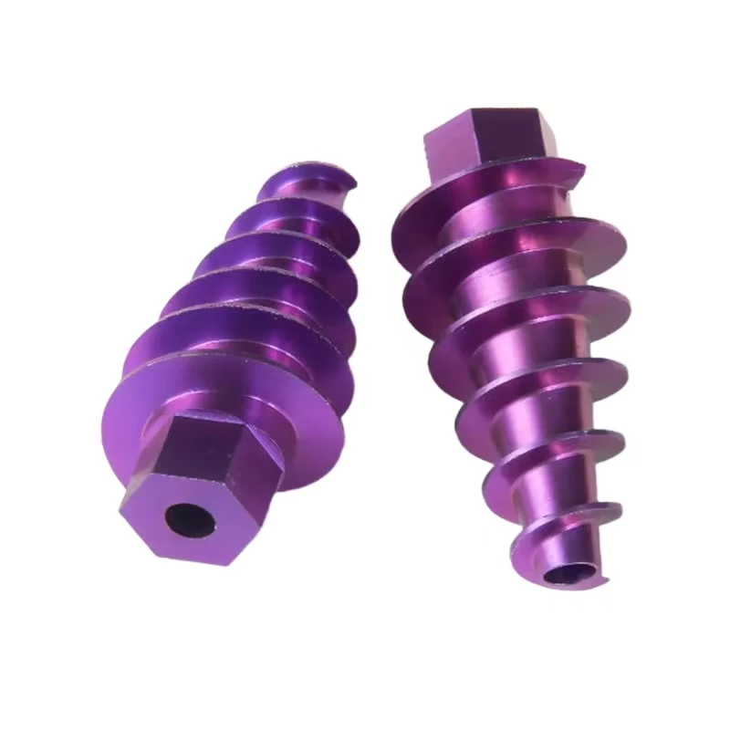 

CNC machining anodized aluminum alloy special-shaped screws, precision worm accessories, spiral transmission parts