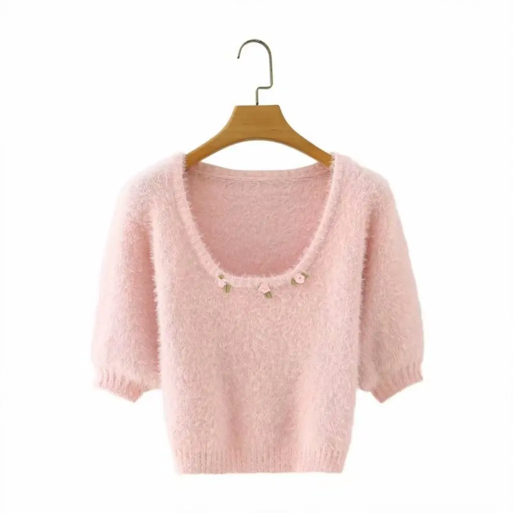 

Chen SW57 женский свободный милый свитер с пышными рукавами, топ в европейском и американском стиле, французская мода, осенняя новинка