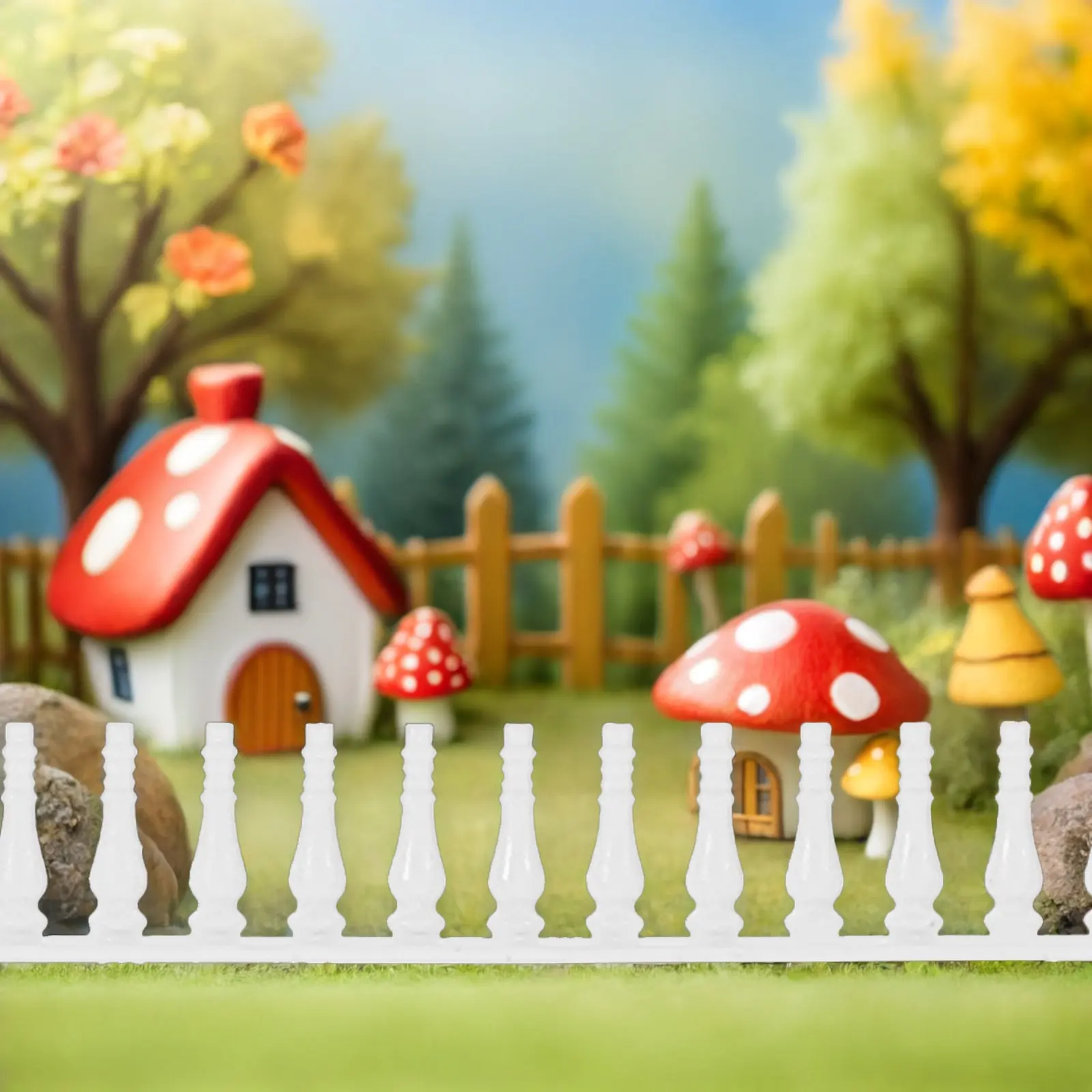 5Pcs Miniature Garden Railing Set for Architectural Models Micro Landscape DIY Village Scene Building Supplies Plastic Outdoor