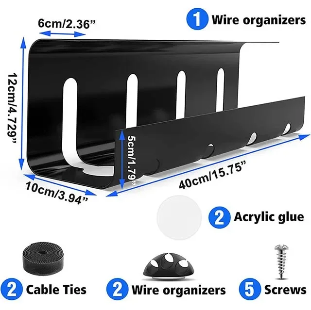 Onder Bureau Kabel Management Dienblad Bureau Organizer Koolstofstaal Kabelkanal Kabel Management Kit Accessoires