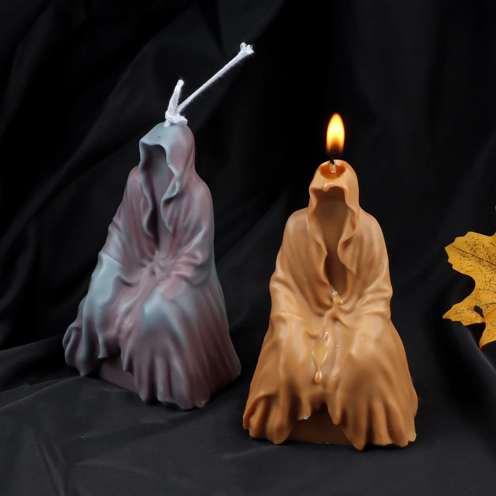 Halloween Wizard Silicone Scented Candle Mold DIY Ghost Skull Home Resin Decorate Party Atmosphere Gift Craft Candles Soap Molds