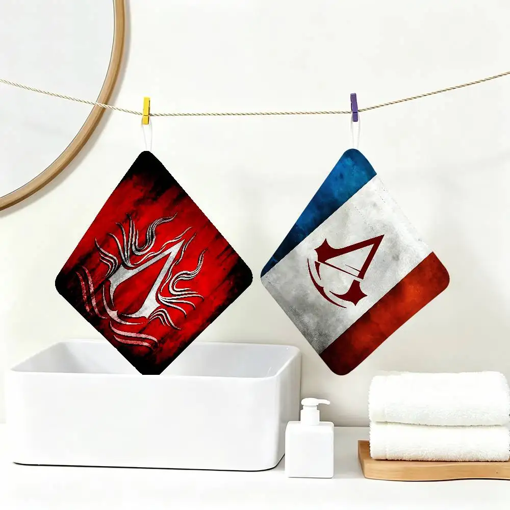 A-AssassinS C-Creed Gaming Polyester Cotton Hanging Kitchen Towel, Absorbent Hand Wiping Cloth for Daily Cleaning Drying