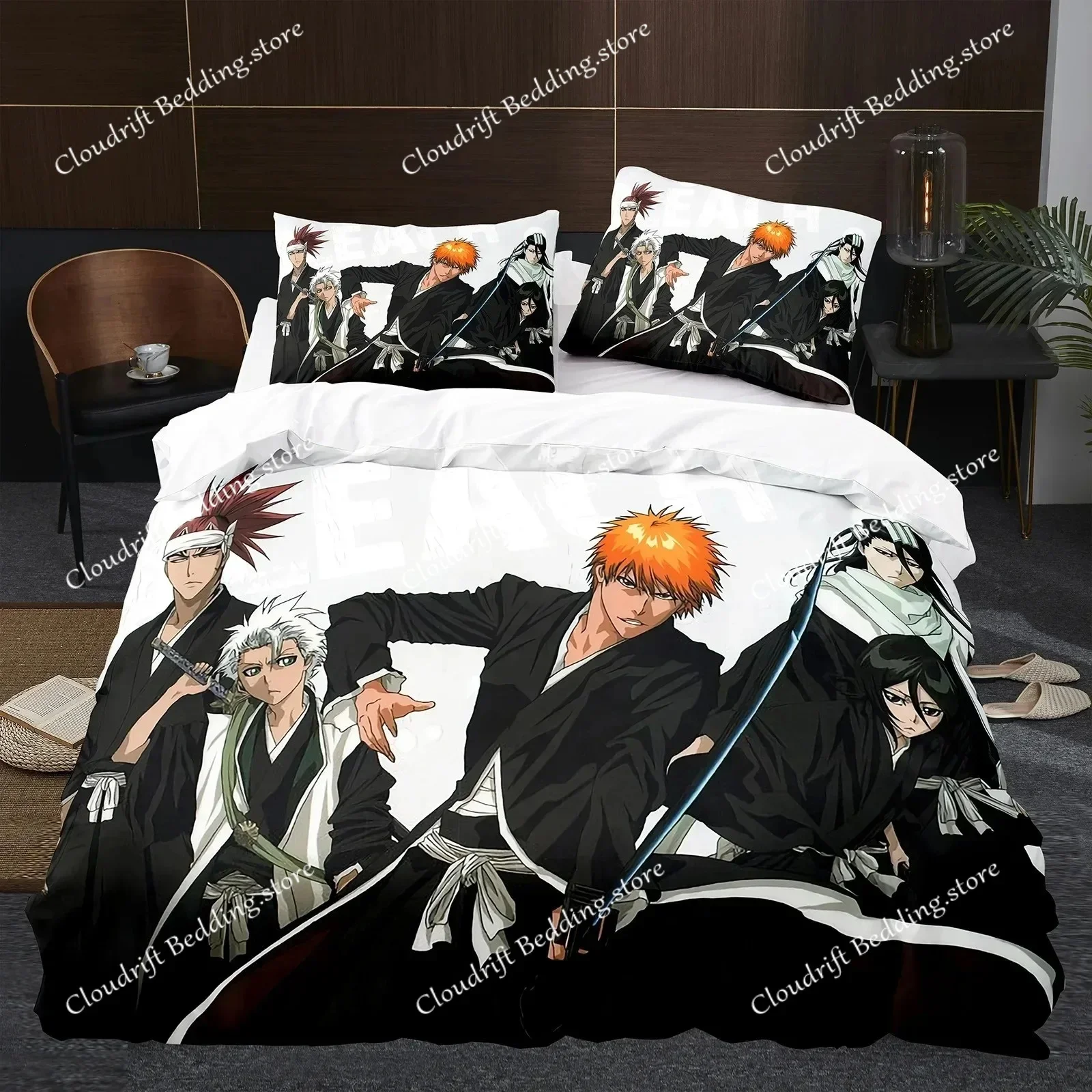 Japan Anime BLEACH Bedding Set Cartoon Comforter Duvet Cover Sets Bed Linen Twin Queen King Single Size Home Decor Boys Kawaii02