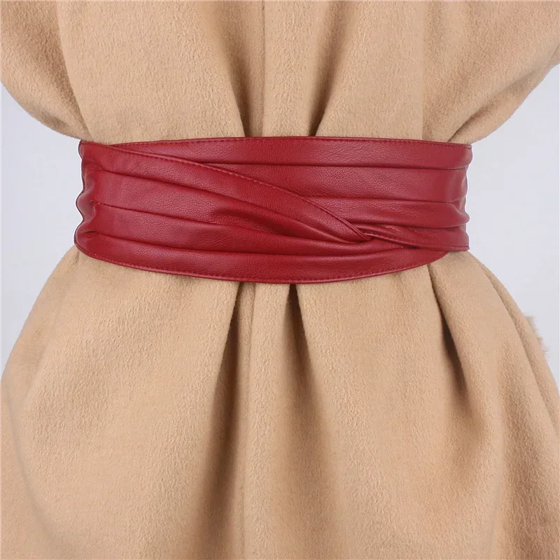 Luxury Designer Women Waist Wide Leather Belts for Dress Coat Corset Belt Without Buckle Cummerbunds Ceinture Female Ladies