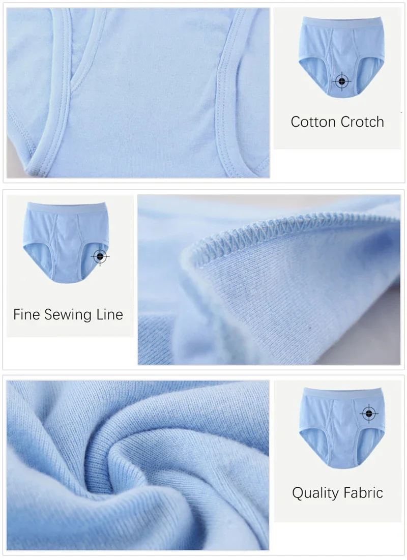 Ropa Interior Masculina de Talla Grande, Color Sólido, 100% Algodón, Cómoda, Transpirable, Holgada, Calzoncillos para Hombre