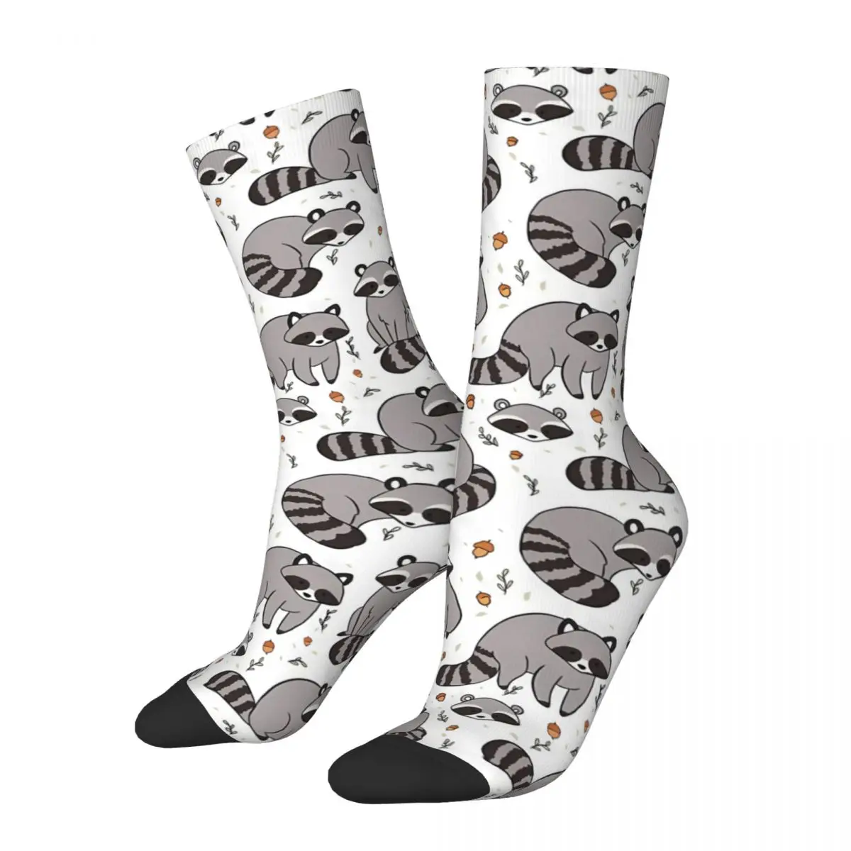 

Retro Cute Raccoon Pattern Men's Socks Raccoon Cute Animal Unisex Novelty Pattern Printed Crazy Crew Sock Gift