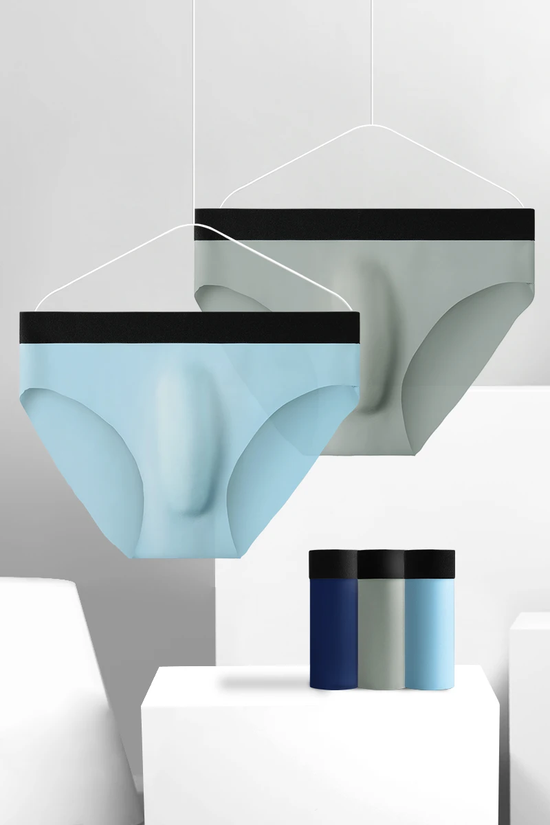 3PC Ice silk texture briefs, super cool on the skin in summer, enjoy the silky touch