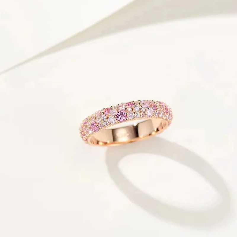 WUIHA 100% 925 Sterling Silver Lab Sapphire Wedding Band Engagement Cocktail Rose Gold Rainbow Rings Fine Jewelry Wholesale