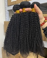 Raw Indian Afro Kinky Curly Human Hair Bundles 4B 4C Natural Virgin Curly Soft Real Human Hair Weave Bundle Hair Extension Weft 2