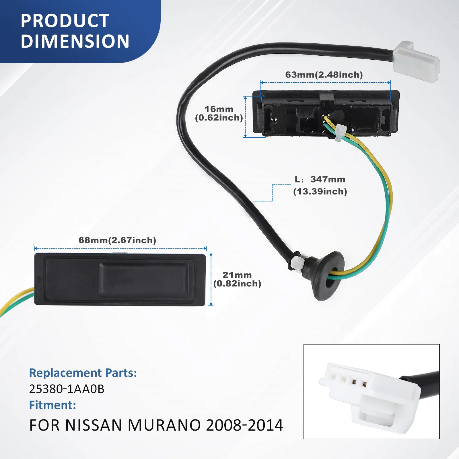 25380-1AA0B Tailgate Trunk Release Opener Switch For Nissan Tiida Murano Juke Rear Trunk Button For Nissan Loulan 2008-2015