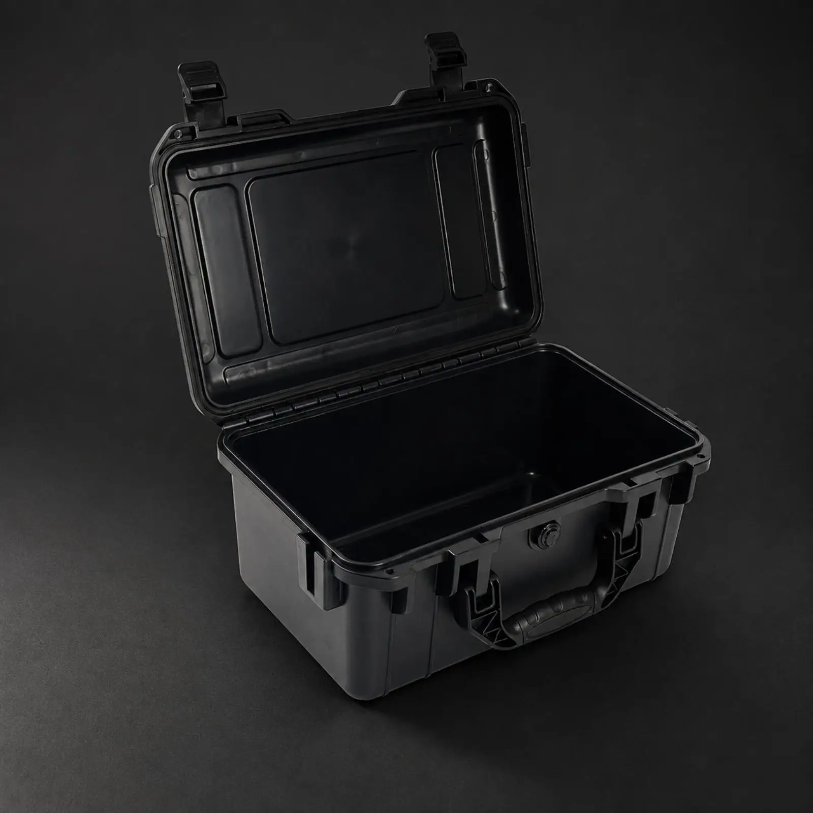Rugged Waterproof Storage Case Hard Molded Equipment Box with Hinged Lid for Tools and Gear