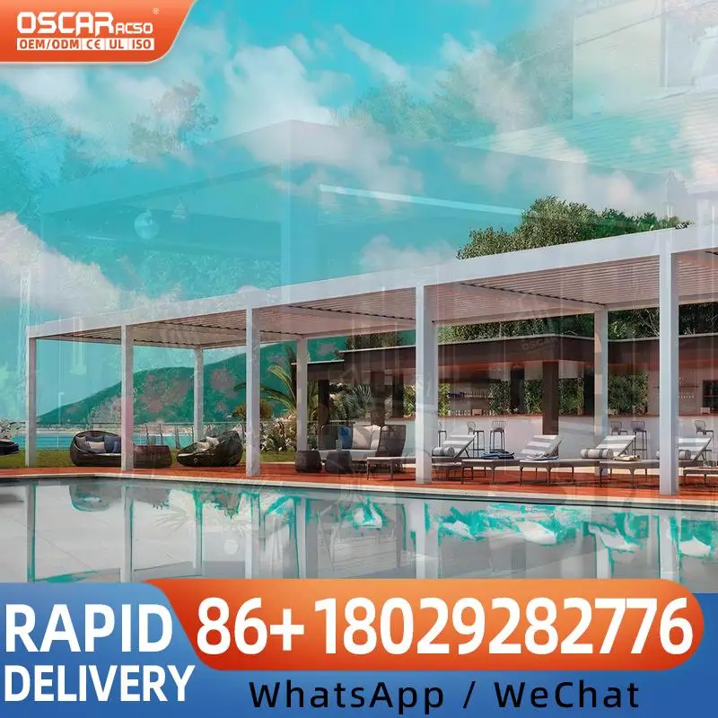 Waterproof Electric Outdoor Aluminum Modern Pergola Gazebo For Sale 3x3 3x4 6x3 6x4 10x12 All Season Eco Friendly pergola view 3