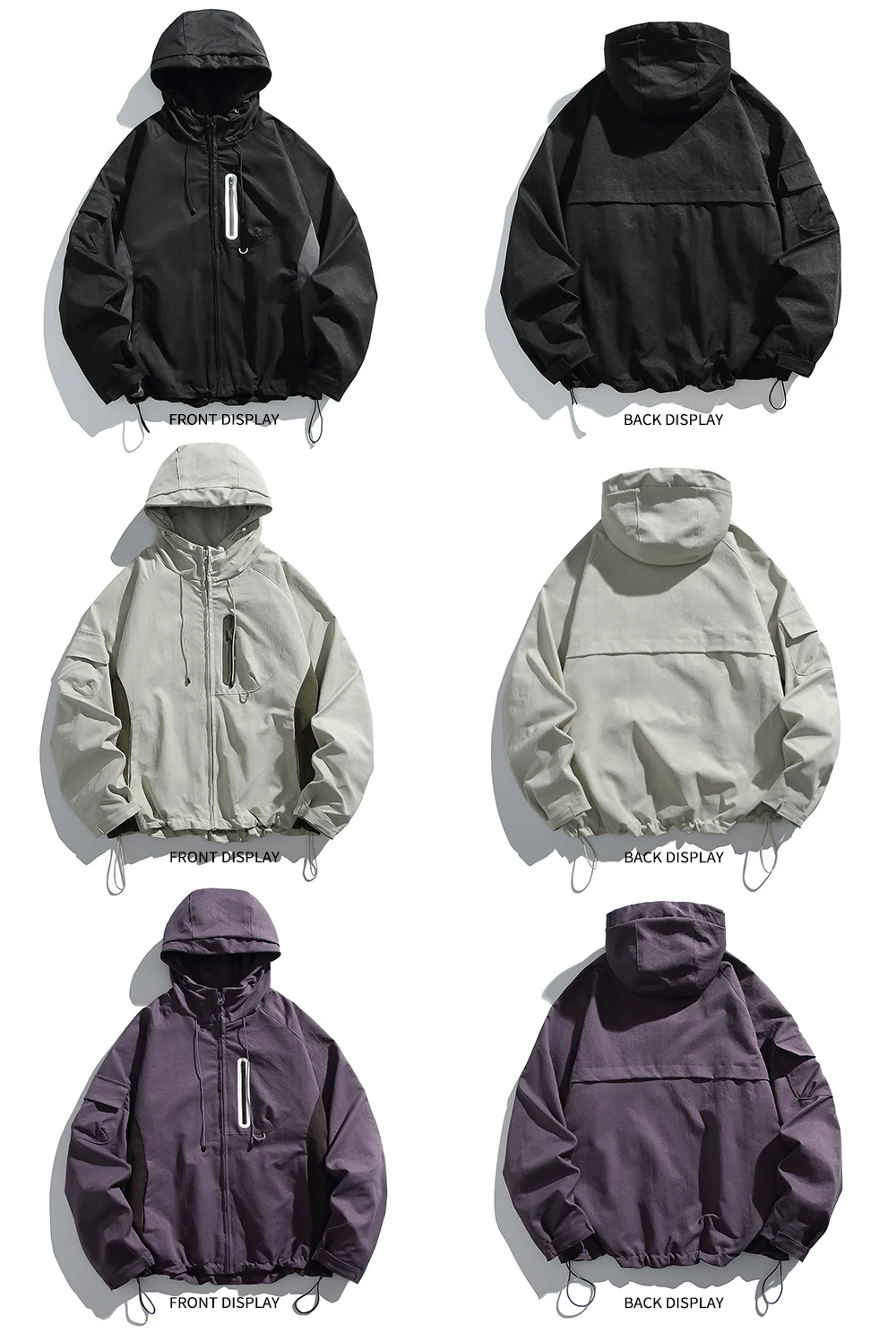 ربيع الخريف رقيقة خفيفة الوزن سستة الرجال المدربين الهيب هوب الصلبة سترة للجنسين النساء صديقها نمط معطف كبير الحجم شارع العليا #4