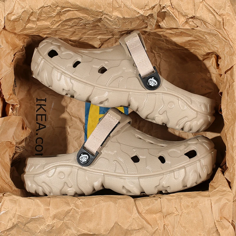 

Большой размер 47, 48, садовые сабо с широким носком для мужчин, уличная пляжная обувь Aqua, тапочки с отверстиями, сандалии, легкие Zuecos Hombre, лето