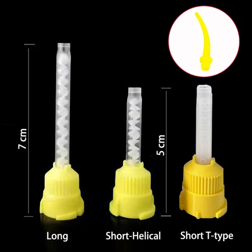 Imagen 2 del producto 50/100 Uds puntas de mezcla Dental punta de mezcla de goma de silicona materiales de impresión Dental tubo de mezcla tubos de colores de laboratorio de dentadura