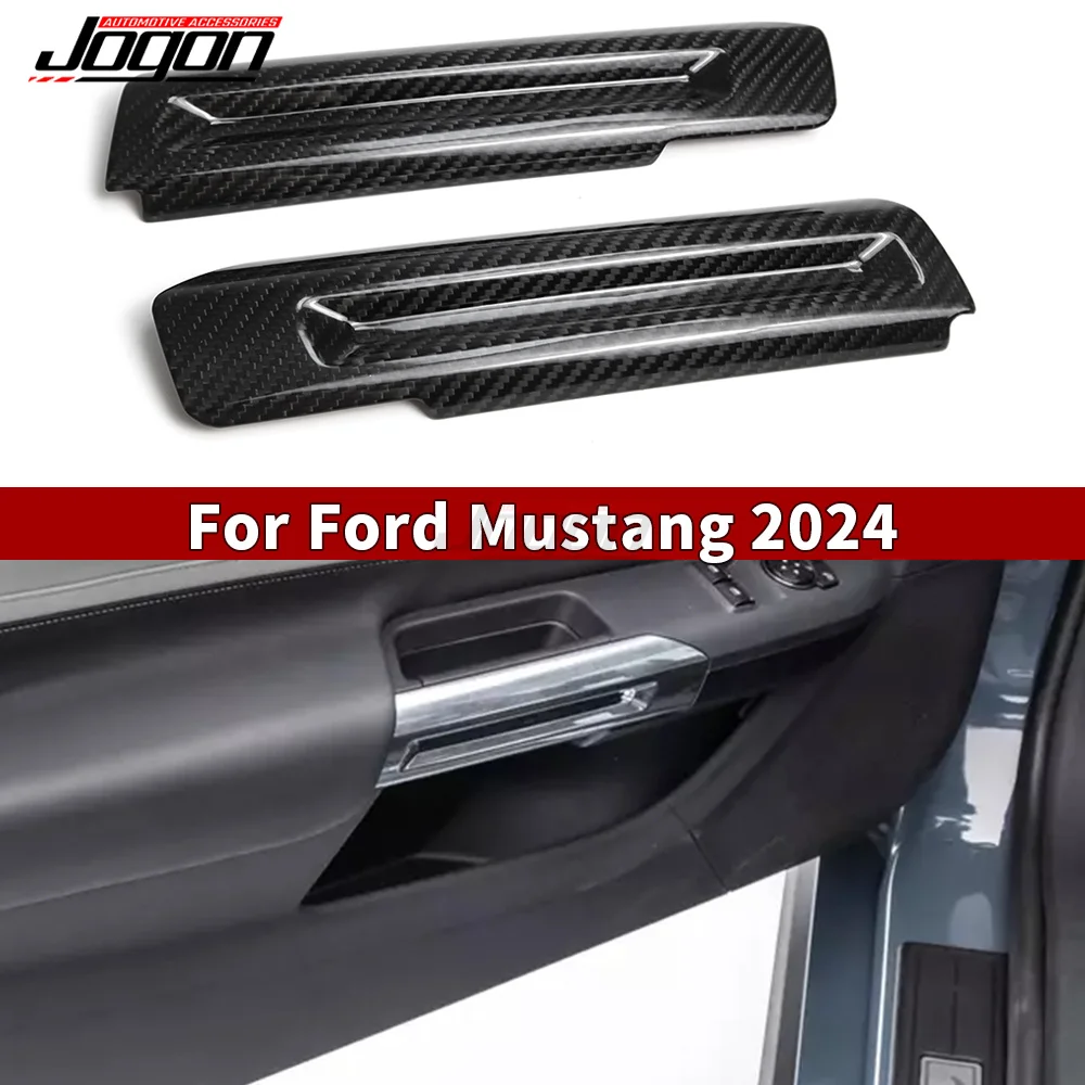 

Для Ford Mustang S650 2023 2024, боковая дверная полоса из натурального углеродного волокна, крышка дверной ручки, аксессуары для салона автомобиля