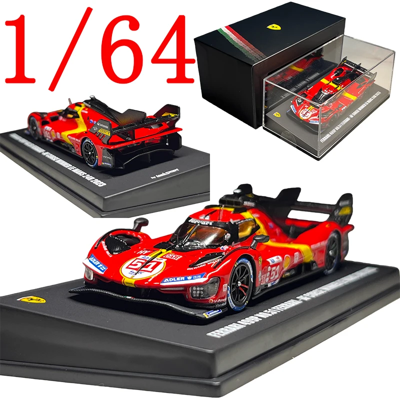 

Looksmart, литая под давлением модель автомобиля из сплава Ferrari в масштабе 1/64, Ferrari 499P LeMans, 24 часа, 2023 г., игровые транспортные средства, игрушка для мальчика, подарок, оригинальная коробка