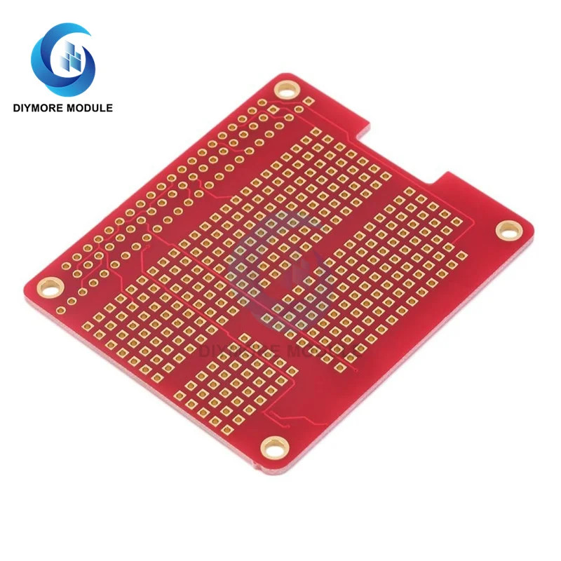 DIY Prototype Expansion Board PCB Shield Red Expansion Board Compatible for Raspberry RPi Prototype Hat Breadboard