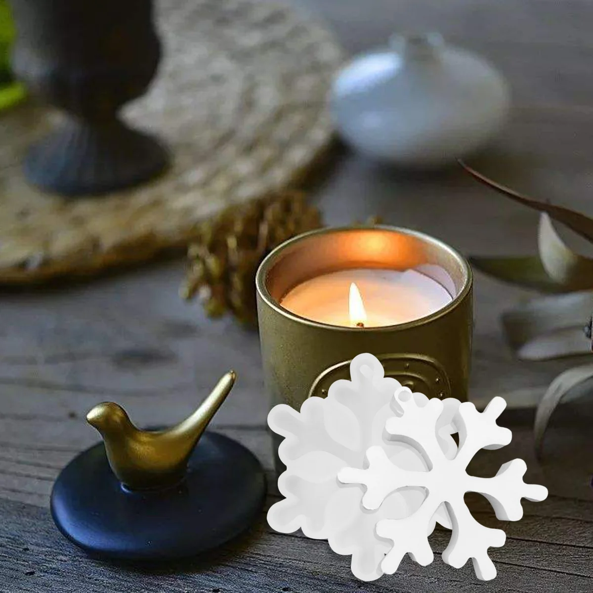 

Hanging Pendant Jewelry Silicone Mold Fondant Ornaments Snowflake Shape Manual for Pendants Epoxy Silica Gel