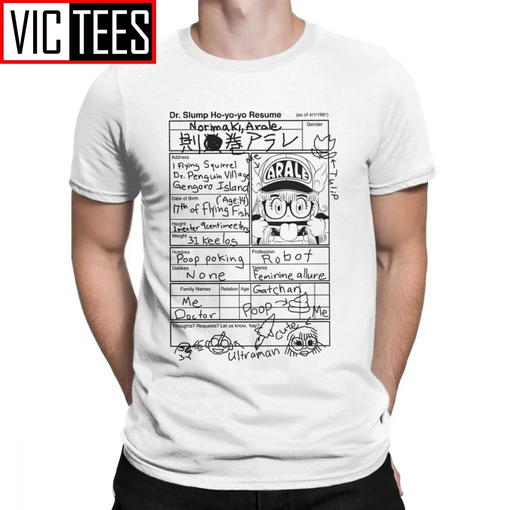 

Men Little Kids Resume Arale T Shirts Dr Slump Anime Manga 90s Cute Robot 80s Cotton Tops Short Sleeve Tee Summer T-Shirt