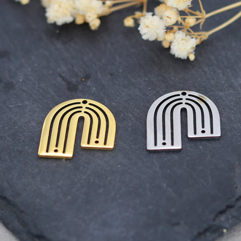 

3pcs Brushed U Shaped Connectors Components DIY Craft Necklace Charms for Jewelry Making Craft Stainless Steel Pendant Supplies