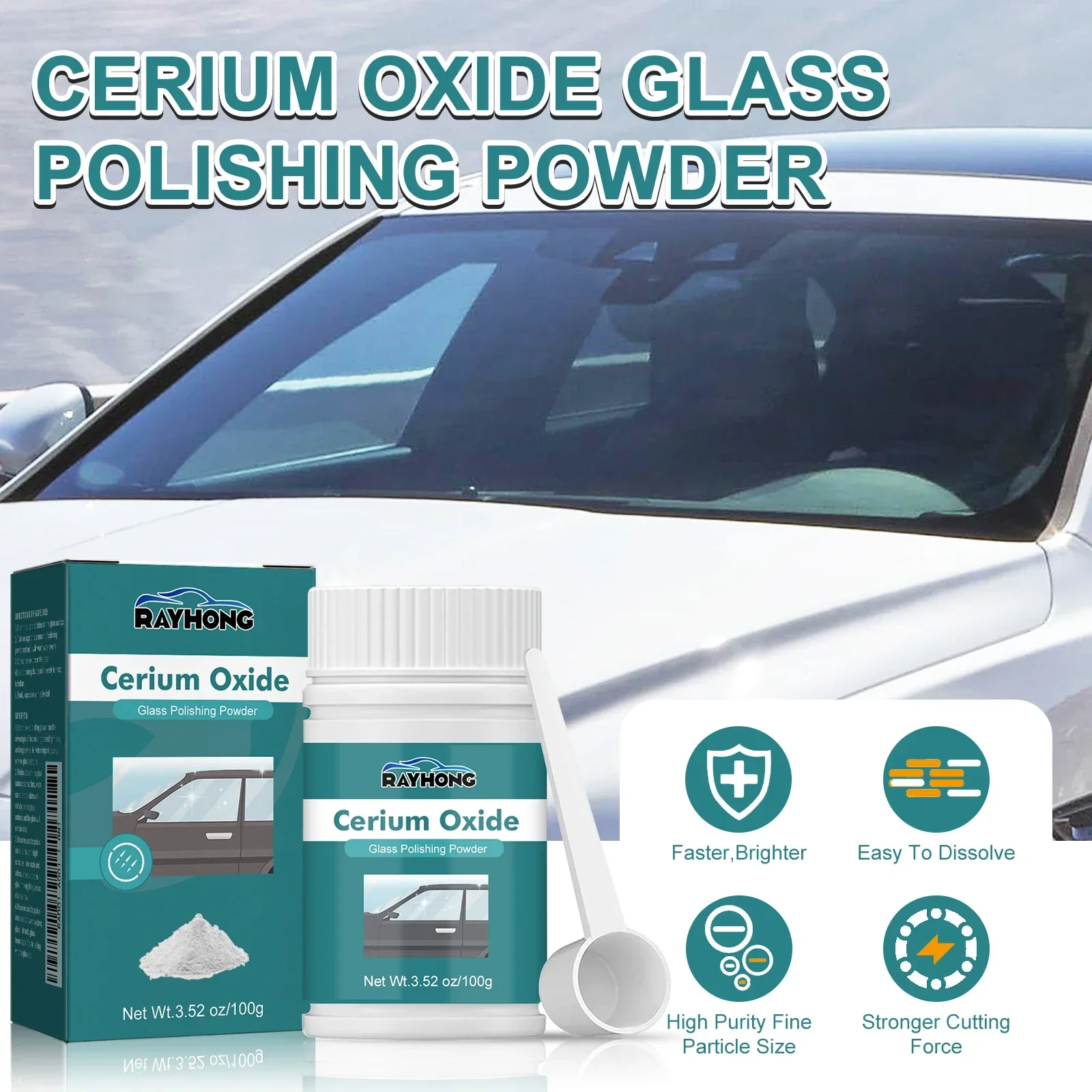 100g glass polishing powder scraper, automotive glass polishing scraper, repair powder scraper