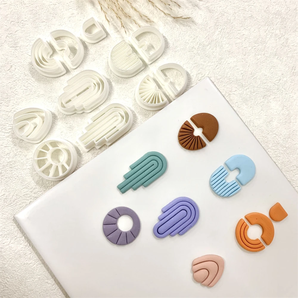 Geometrie Bogen Form Polymer Clay Cutter Form Regenbogen Runde DIY Ohrring Anhänger Schmuck Schneiden Sterben Manuelle Form Weiche Keramik Werkzeuge – Detail 4