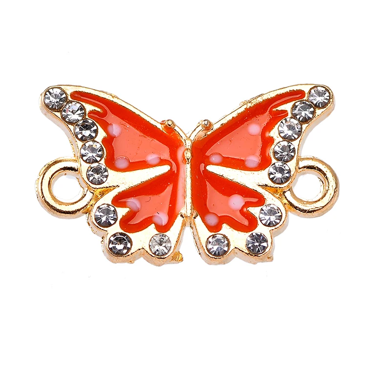 10Pcs 18*11MM Colorful Butterfly Charm Pendant Jewelry Connector for Women\'s Bracelet Necklace DIY Handmade Accessory Ornaments