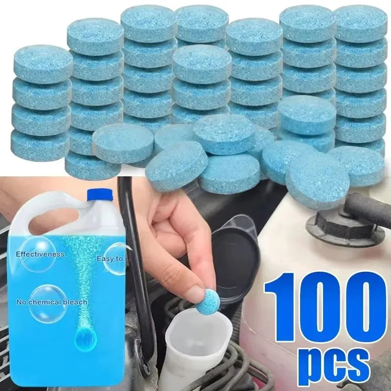 5-200pcs Concentrated Tablets Detergent Car Windshield Cleaning Effervescent Tablets Ultra-clear Wiper Glass Cleaner for Toilet