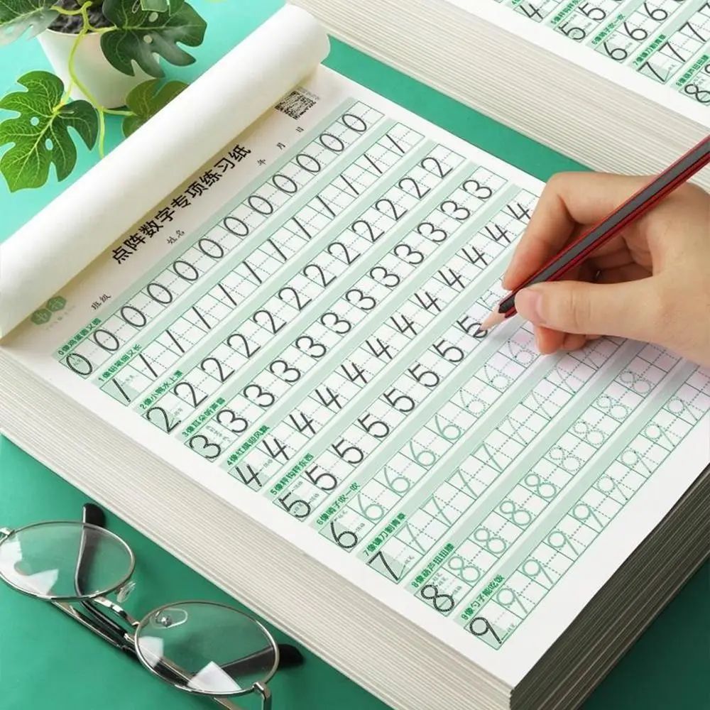 26 English letters Dot Matrix Digital Tracing Book Handwriting Math Number English Calligraphy Paper Alphabets Writing