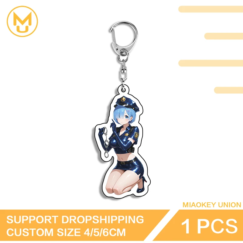 Rem Police Uniform Girl Key Holder Lovely Amusing Personality Key Chains Unisex Adjustable Giftidea Fashion Packbage Decorations