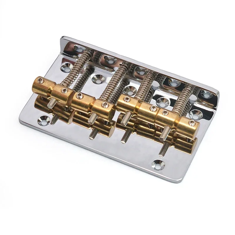 4-String Bass Bridge Brass Saddle String Space 20mm Bass Fixed Bridge Top Loaded Chrome 85.5x48.5mm view 4