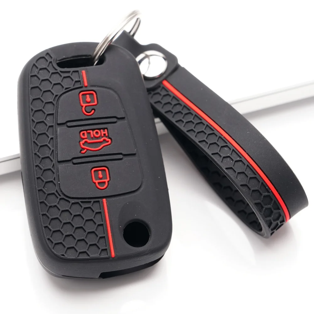 For Hyundai I10 I20 Ix20 I30 Ix35 Kia Ceed Soul Sportage Venga Remote Flip Key Fob Case Cover With Keychain Durable - view 4