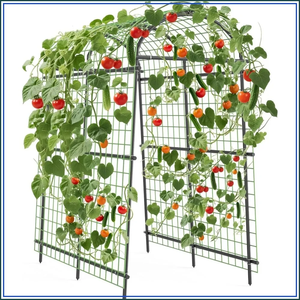 7.5FT Extra Tall Garden Arch Trellis Coated Stainless Steel for Climbing Plants Flowers