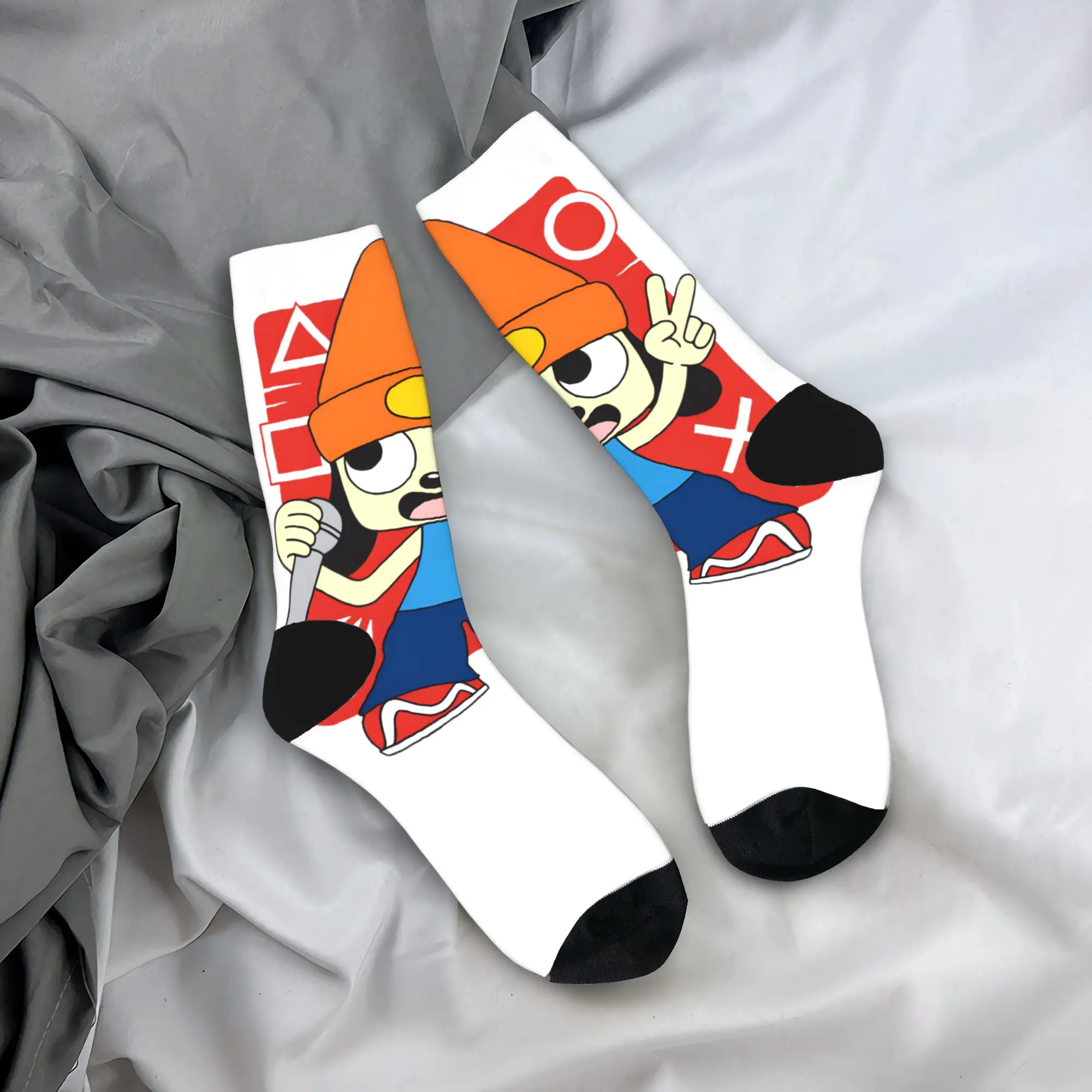 PaRappa The Rappers Socks  Pattern Stockings Anti Bacterial Couple Socks Breathable Winter Elegant Climbing Socks