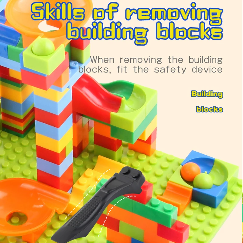 55-672PCS Building Blocks Marble Race Run Blocks Maze Ball Track Toy Funnel Slide Blocks Toys for Kids Christmas Gift Birthday