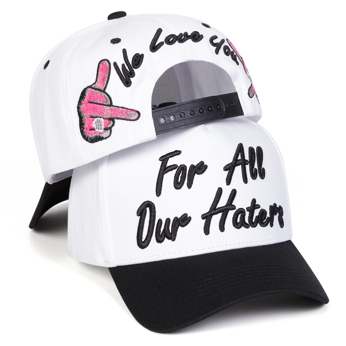 Unisex FÜR ALLE UNSEREN HATERS Baseballkappen mit Stickerei, Frühling und Herbst, verstellbare Freizeithüte für den Außenbereich, Sonnenschutzhut, Sportkappe – Detail 7