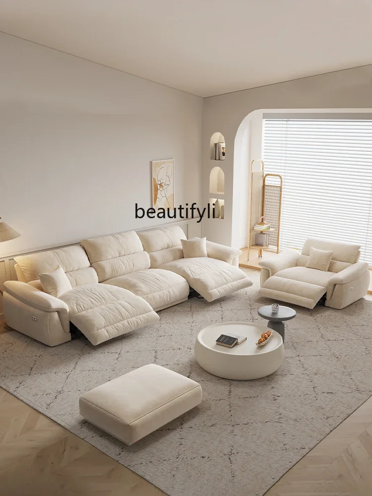 Electric Sofa Cat Fleece Modern Simple Small Apartment Living Room Cream Wind First-Class Space Multi-Functional Cabin Sofa