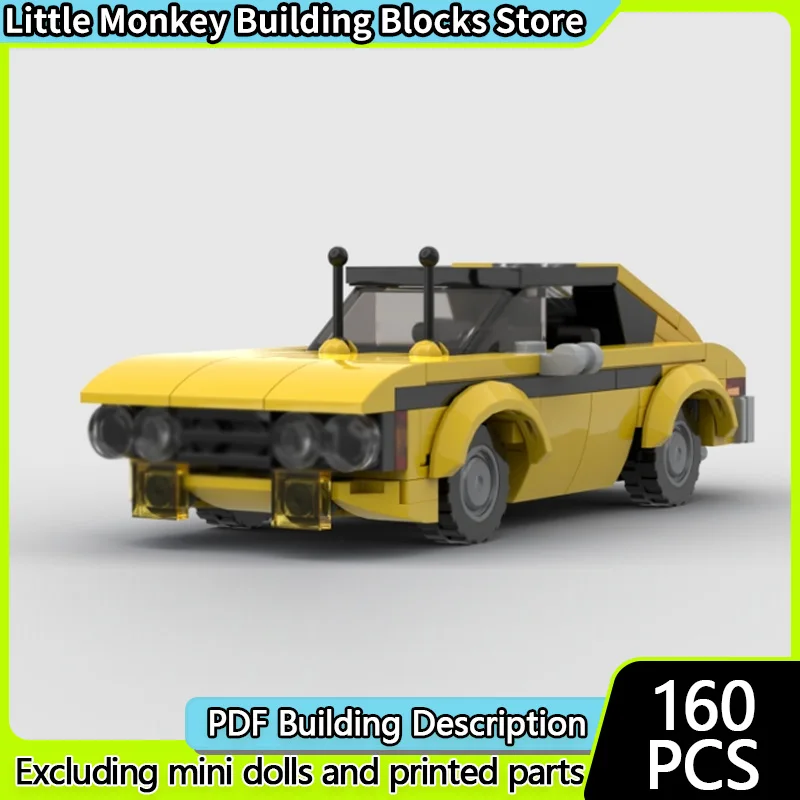 Modèle de voiture de course rapide MOC en briques de construction, Coupé rétro français, Technologie modulaire, Cadeaux de vacances pour enfants, Ensemble de jouets à assembler