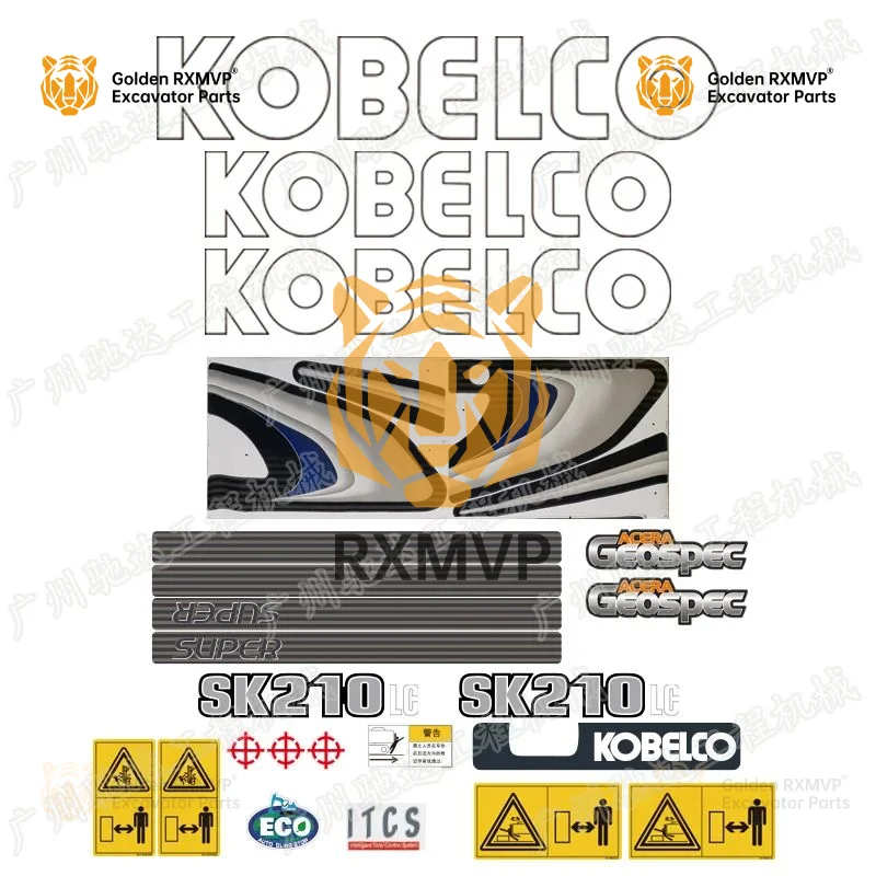 For Kobelco Sk200 Super 8, 210, 250, 260, 330, 350, 460, 480 Car Logo Sticker, Cardia Valve Fuel Tank Sticker Excavator Accessor