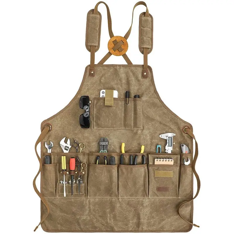 Waterproof canvas Artisan gardening overalls apron BBQ mechanic tool apron