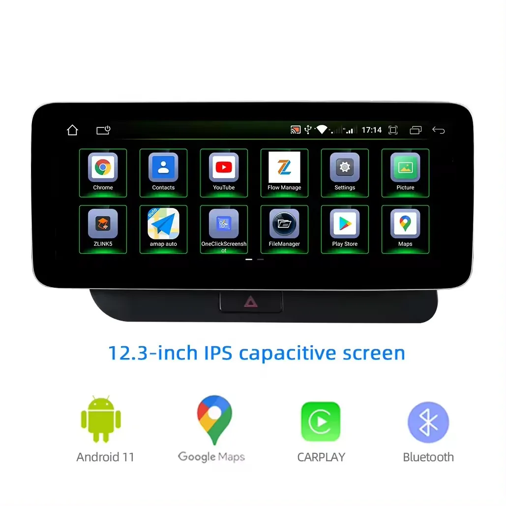 Zlh Android 13 Octa Core 12.3 ''Autoradio Systeem Voor Audi Q5 2009-2017 Gps Navigatie Stereo Video Auto Met Carplay 4G Wifi