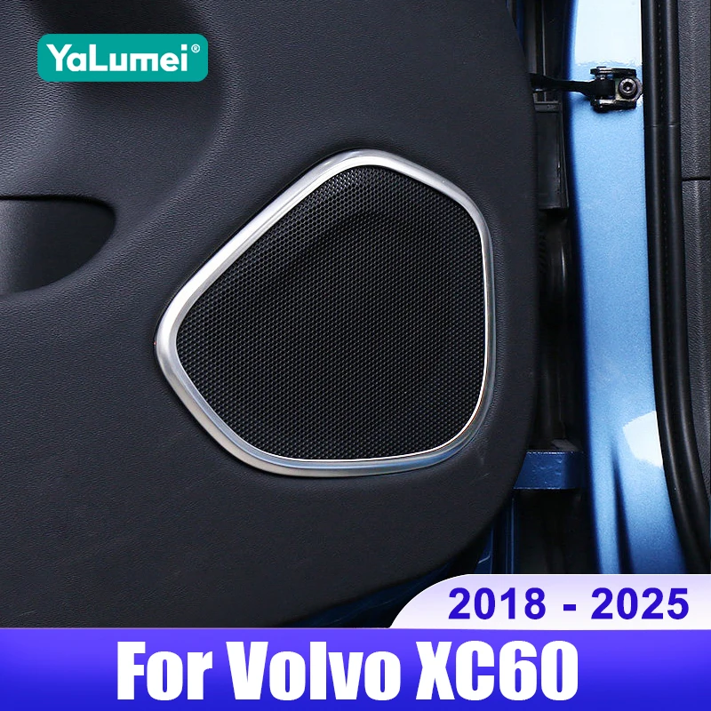 

For Volvo XC60 2018 2019 2020 2021 2022 2023 2024 2025 Car Door Audio Speaker Trim Cover Tweeter Accessories Stainless Steel