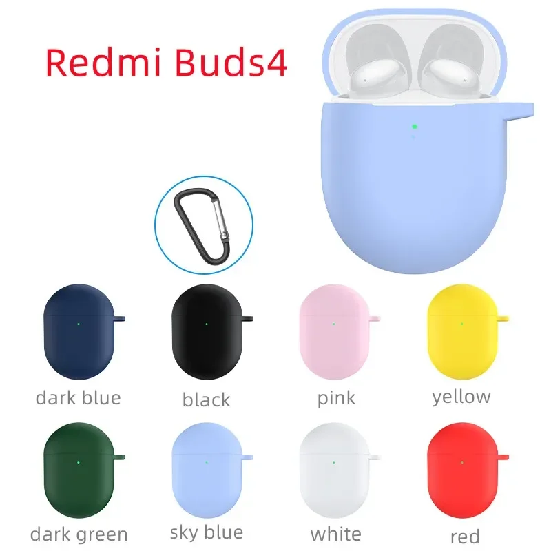 

Защитный чехол для наушников Xiaomi Redmi Buds 4, силиконовый милый чехол, сиамский силиконовый однотонный чехол для Redmi Buds 4