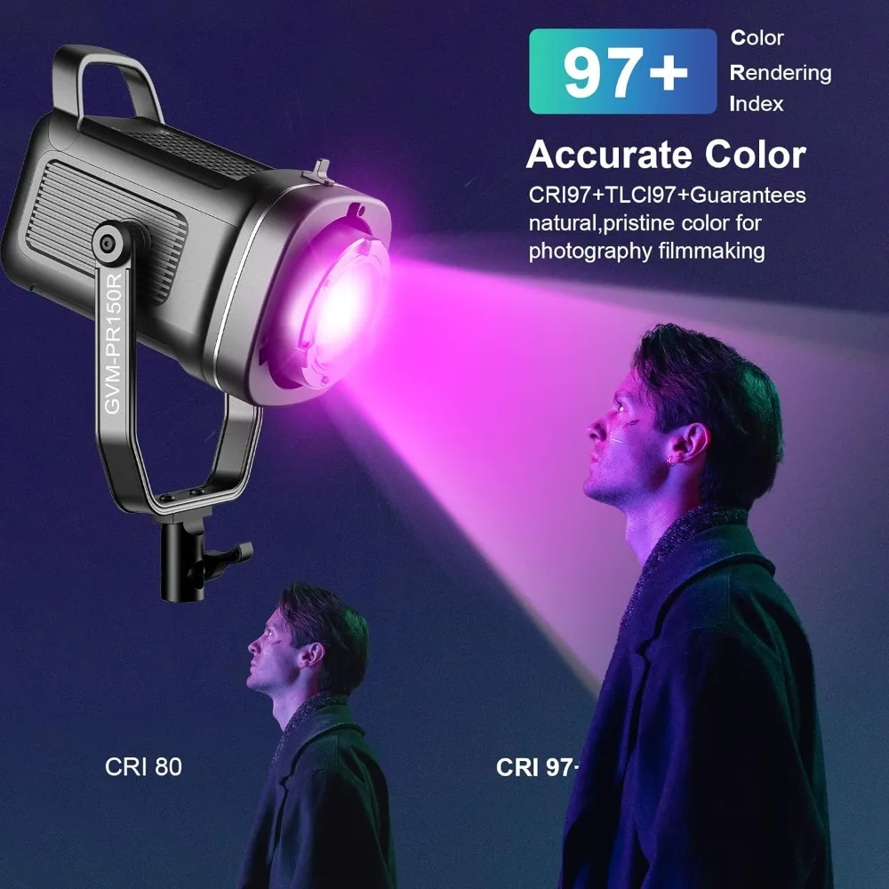 

Комплект студийного видеоосвещения 150 Вт LED CRI97 RGB 2700K-7500K со стойкой, софтбоксом и 8 эффектами для фото- и видеосъемки, YouTube-видео, съемок на улице