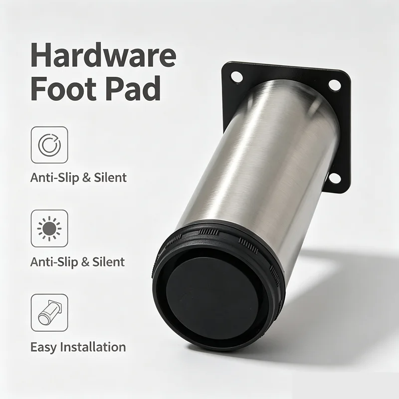 1‑4Pcs Adjustable Stainless Steel Furniture Feet 50‑500mm Height Non‑Slip Cabinet Couch Support Leg Hardware Foot Pad