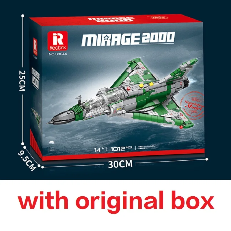 

With Original Box echnical Military Mirage 2000 Fighter Building Blocks Assembling Airplane Bricks Model Toys for Christmas Gif