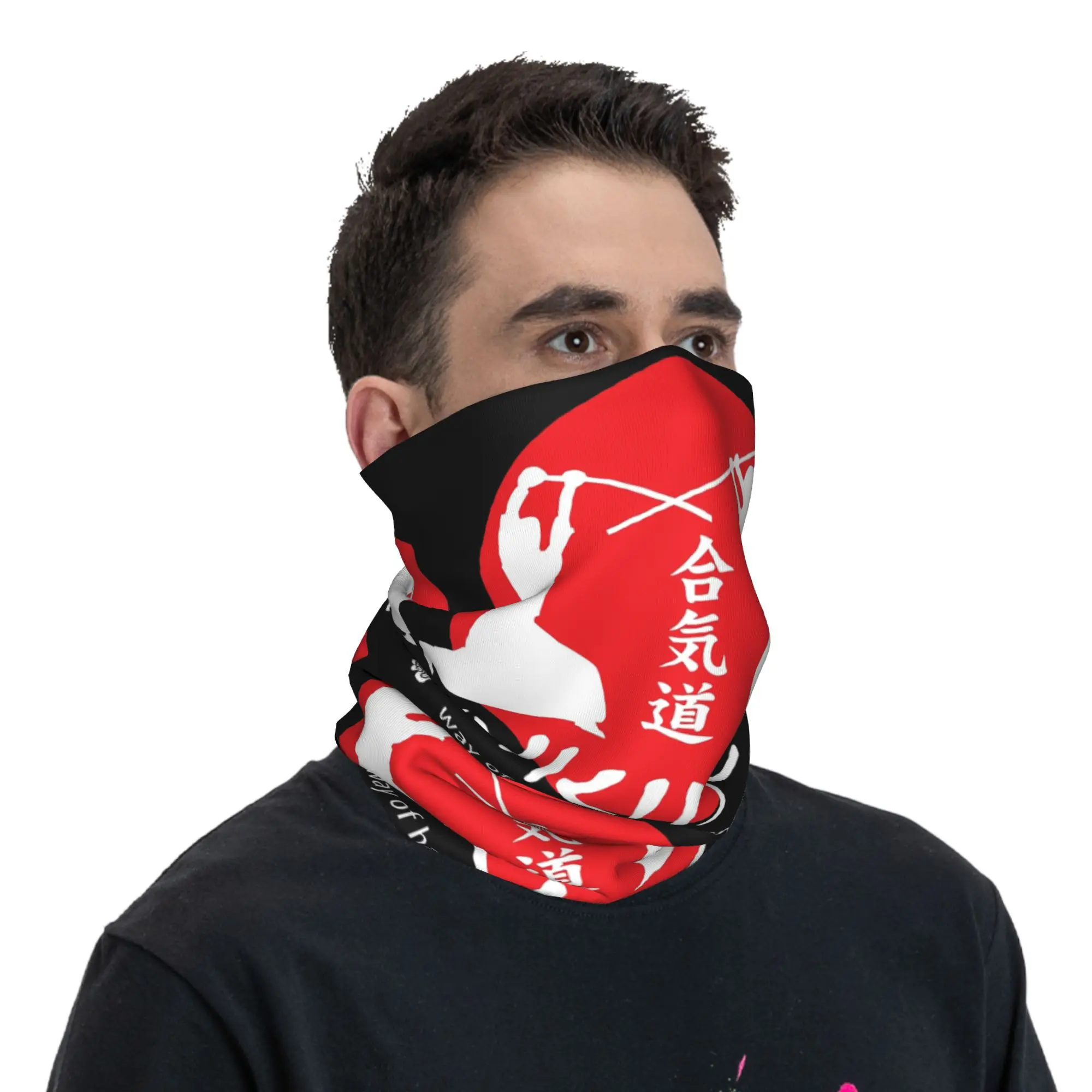 Aikido Bandana Neck Gaiter Printed Face Scarf Warm Headband Hiking Fishing Unisex Adult All Season